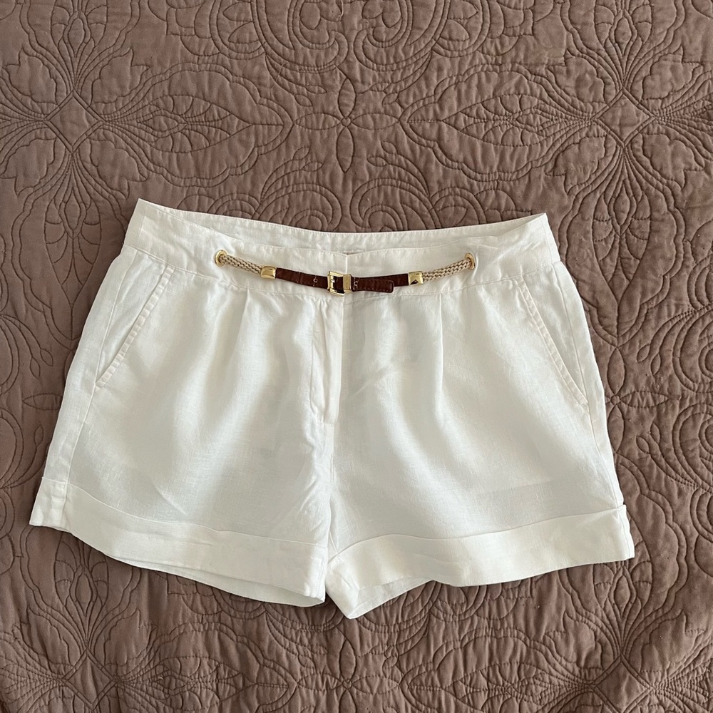 Michael Kors White Size 4 Linen Shorts